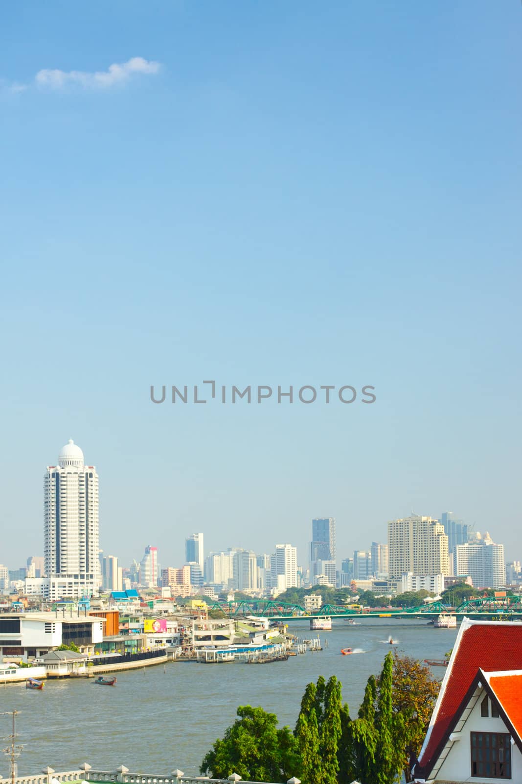 boat on Chao Phraya river, Bangkok, Thailand