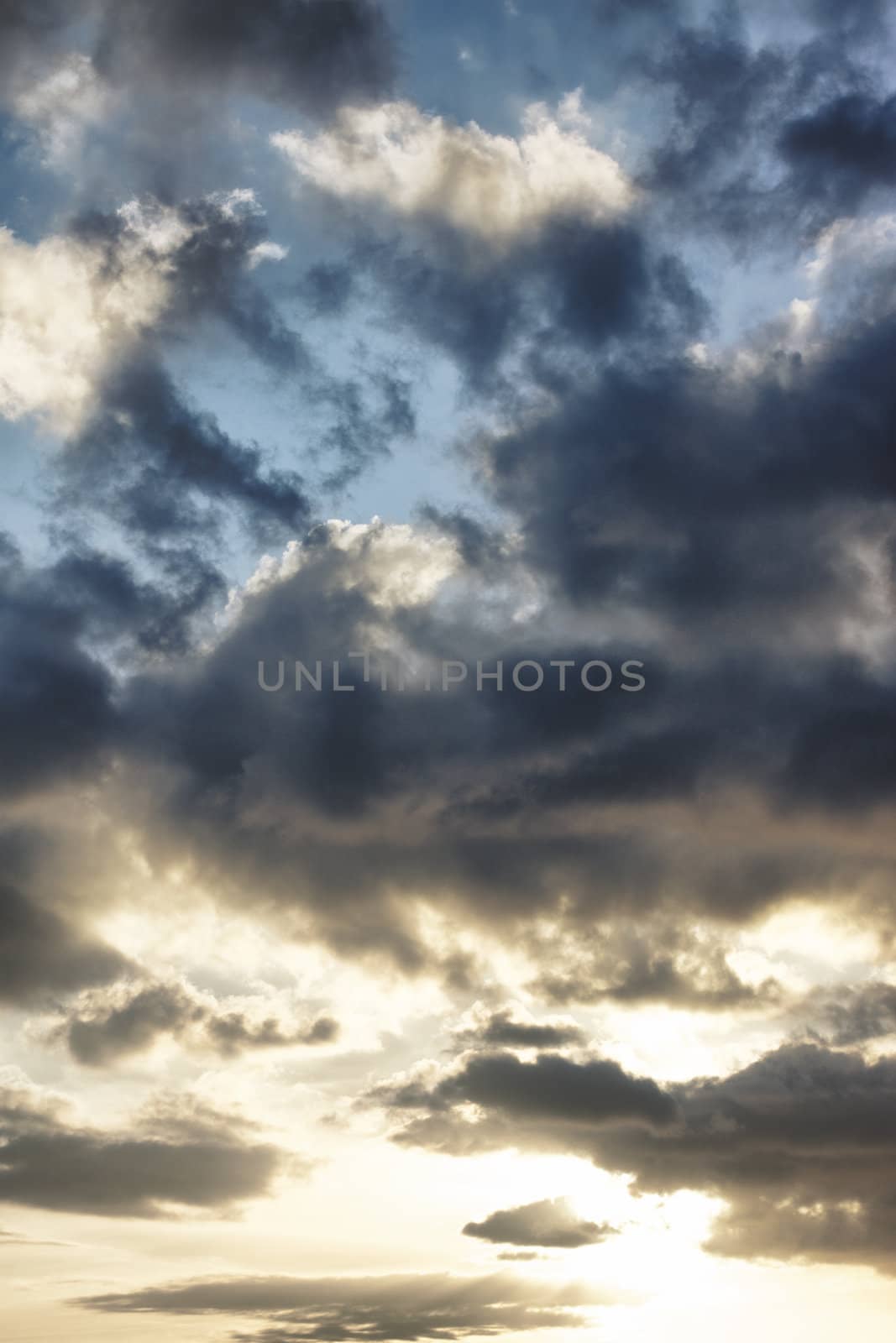 sky full of deep black stormy clouds