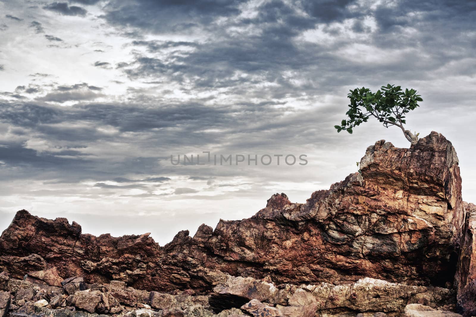 rocks under stormy sky, Andaman Shore, Thailand