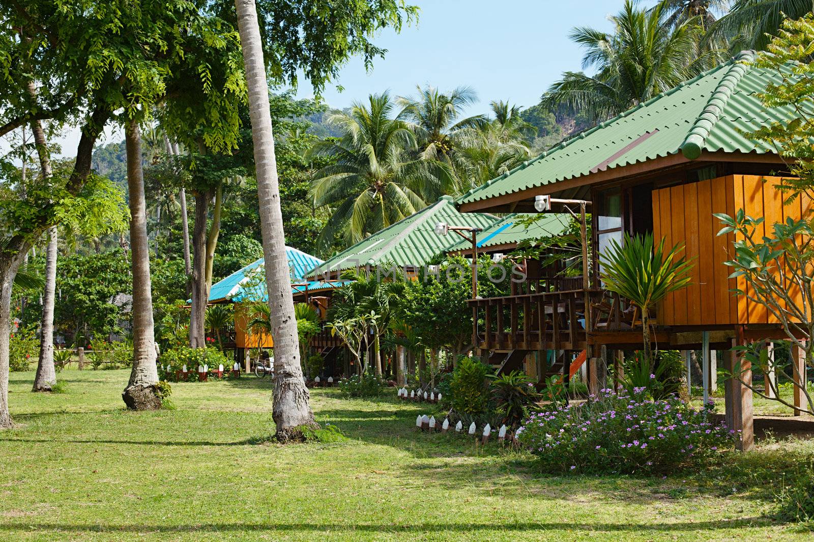 bungalow resort in jungle, Koh Lanta, Thailand