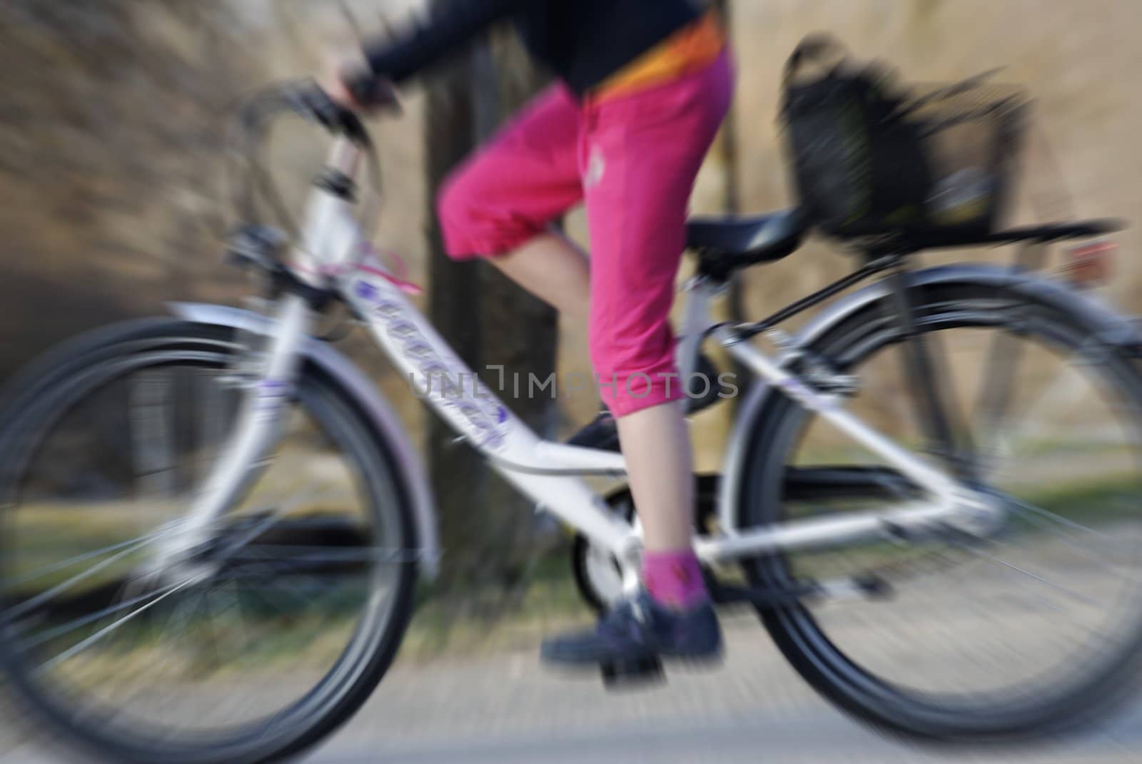 biking woman