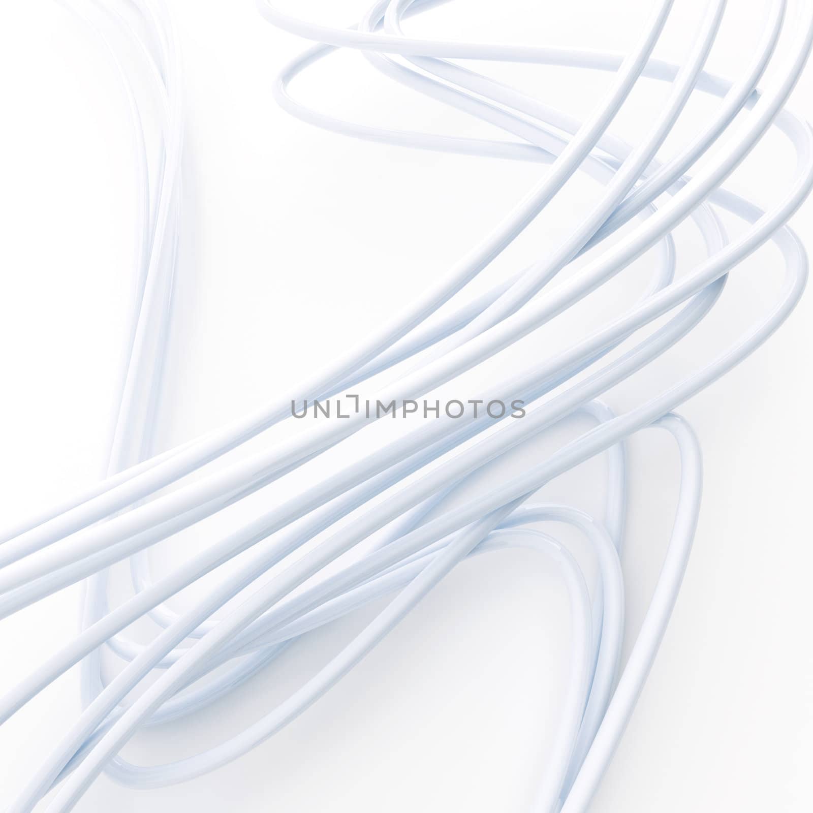 bright fibre-optical cables on a white background