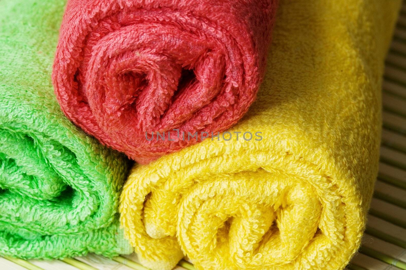 An image of three terry-cloth towels