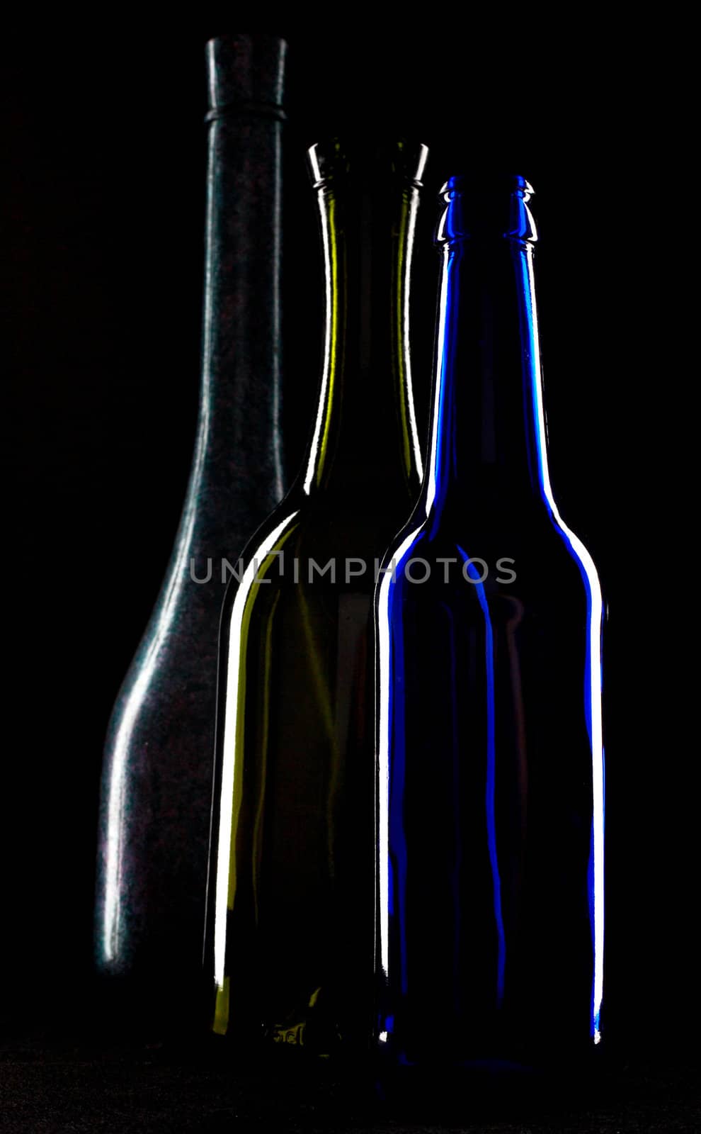 Silhouettes of bottles of wine by velkol