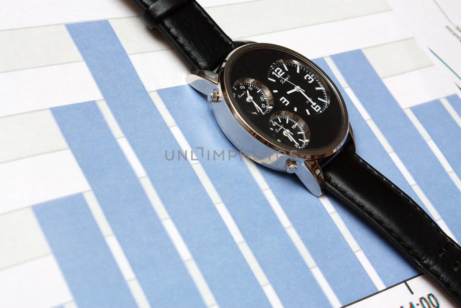 The blue diagram and watch