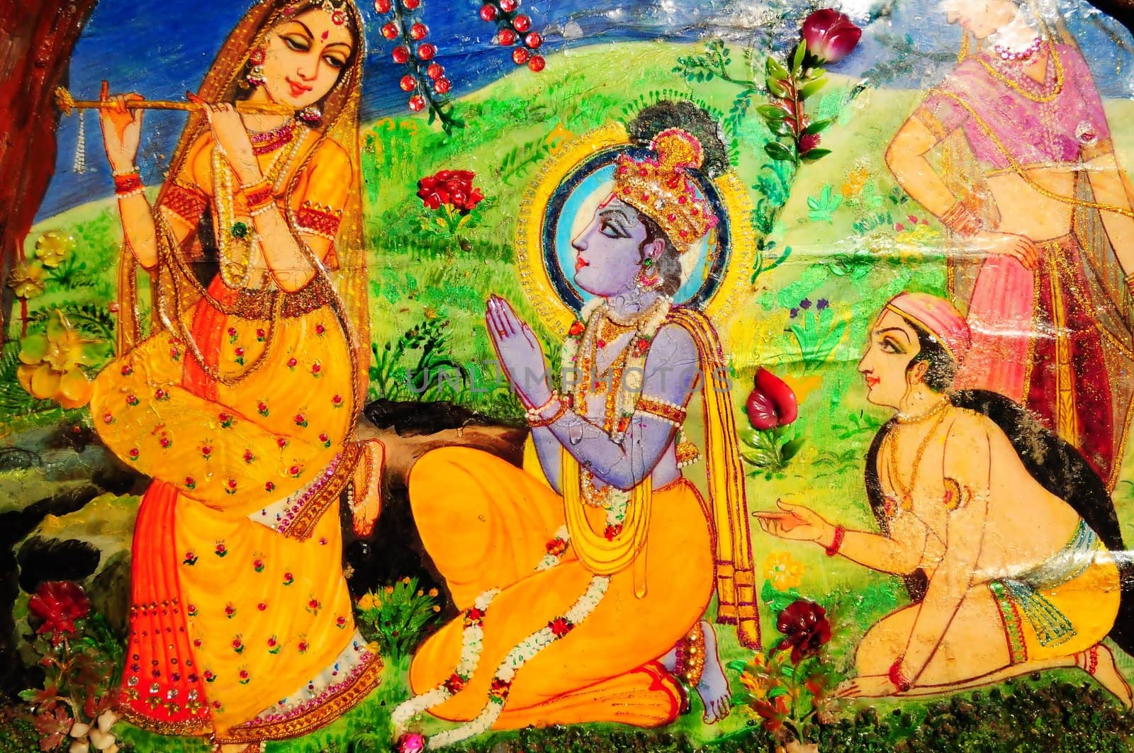 Its painting of lord Krishna