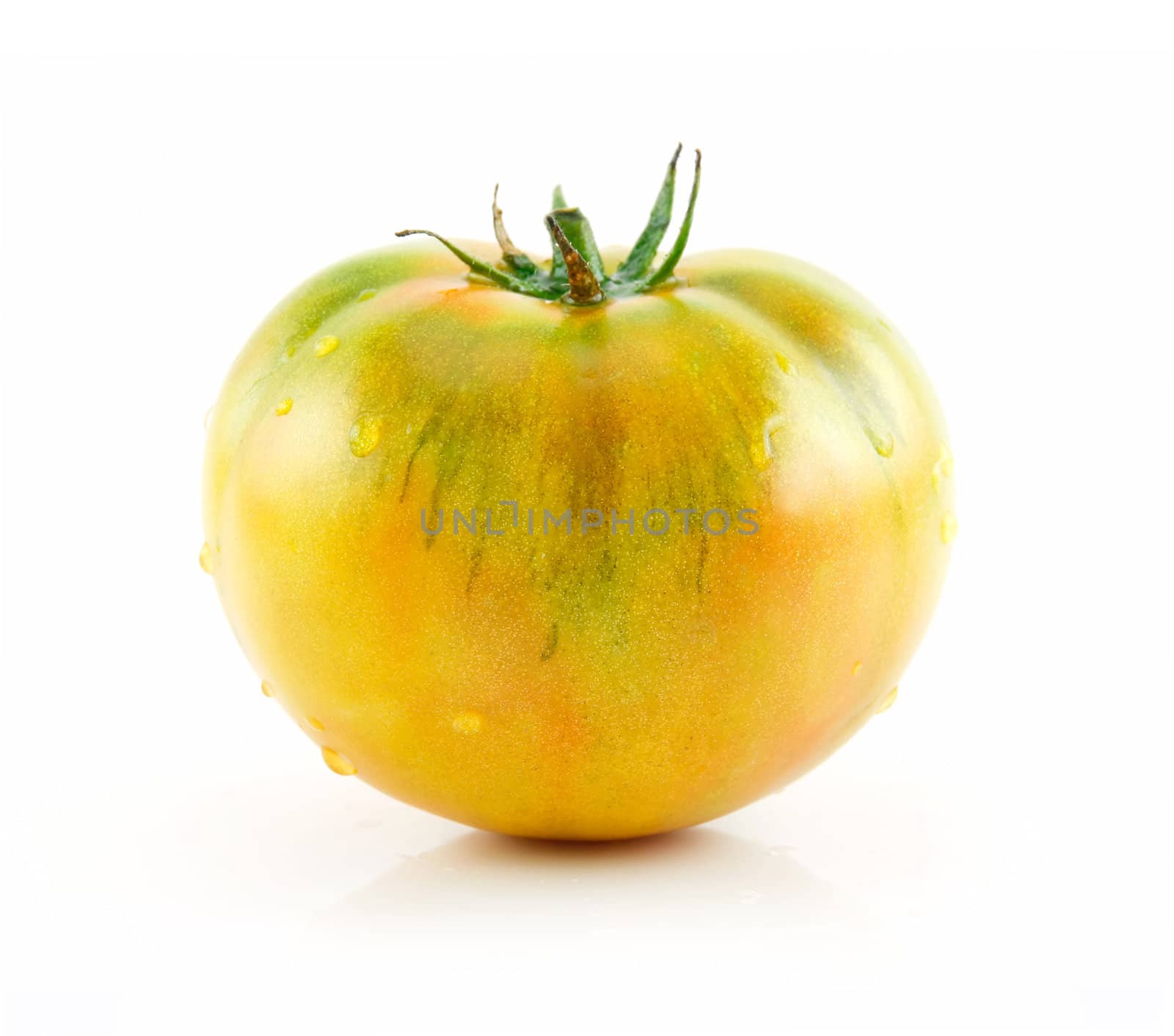 Ripe Yellow Tomato Isolated on White Background  