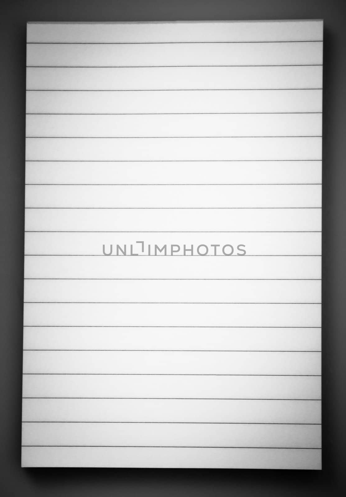 White lined note pad