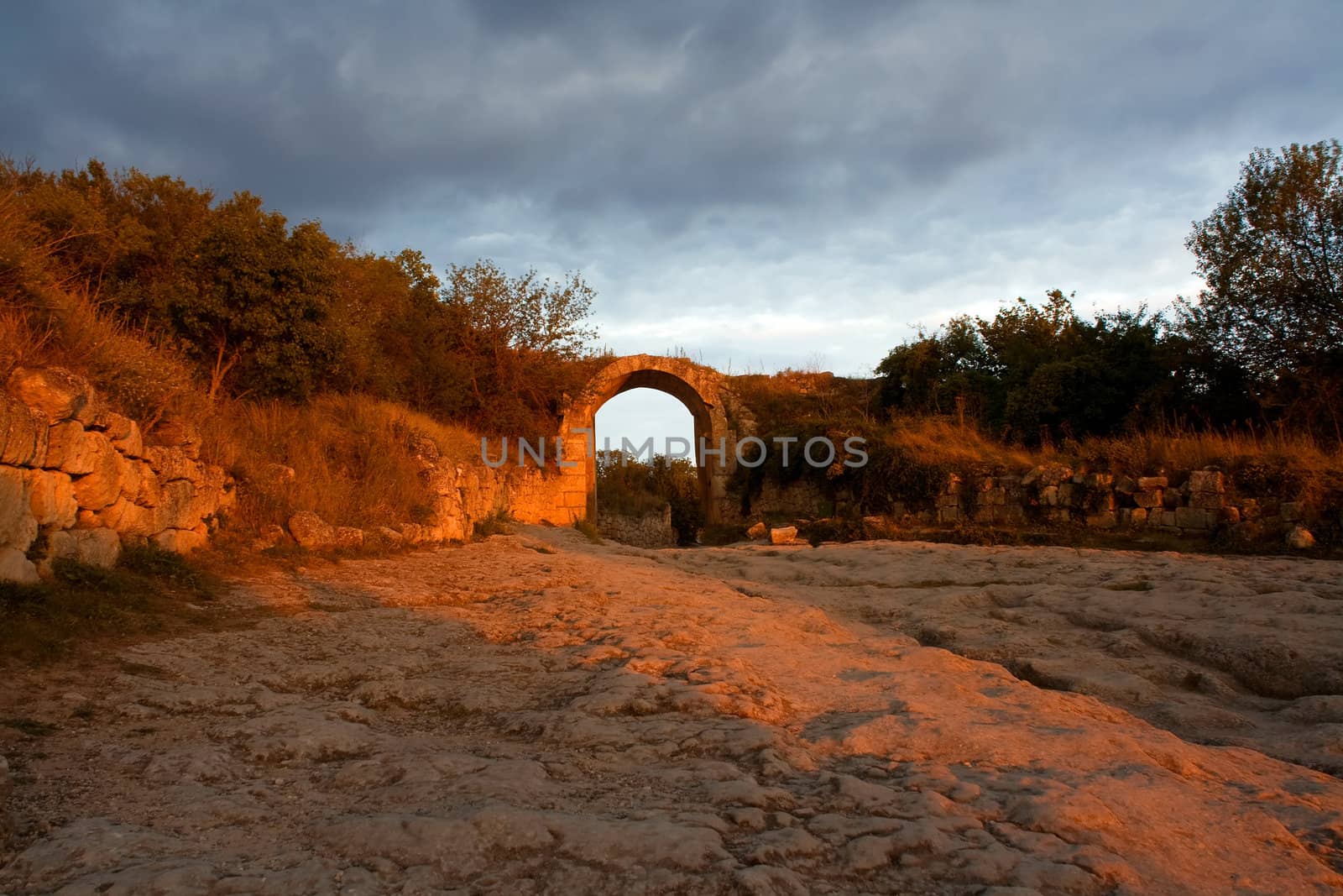 Entrance into ancient city (Crimea, Cufut Qale)