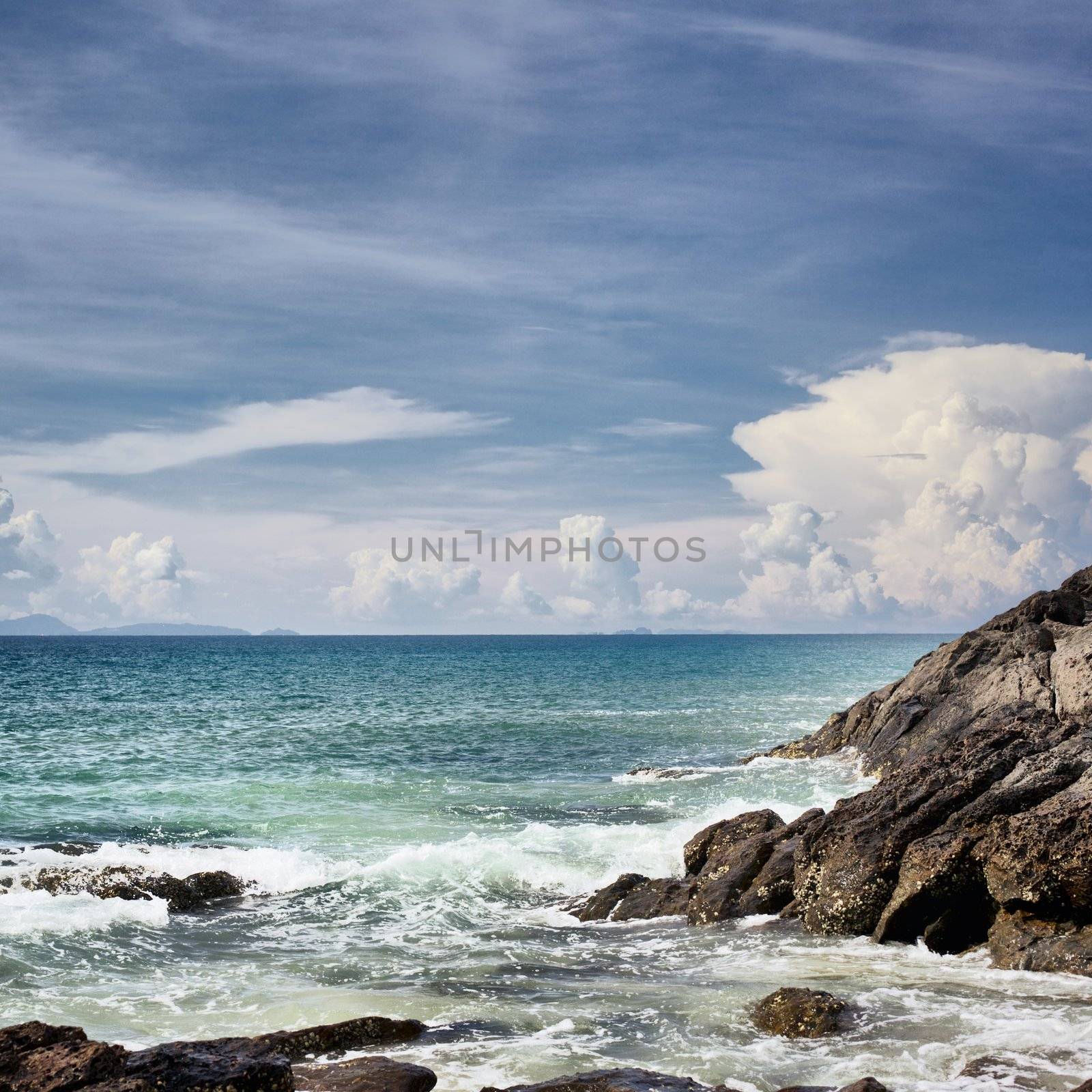 rocky along the beach, Andaman Sea, Thailand