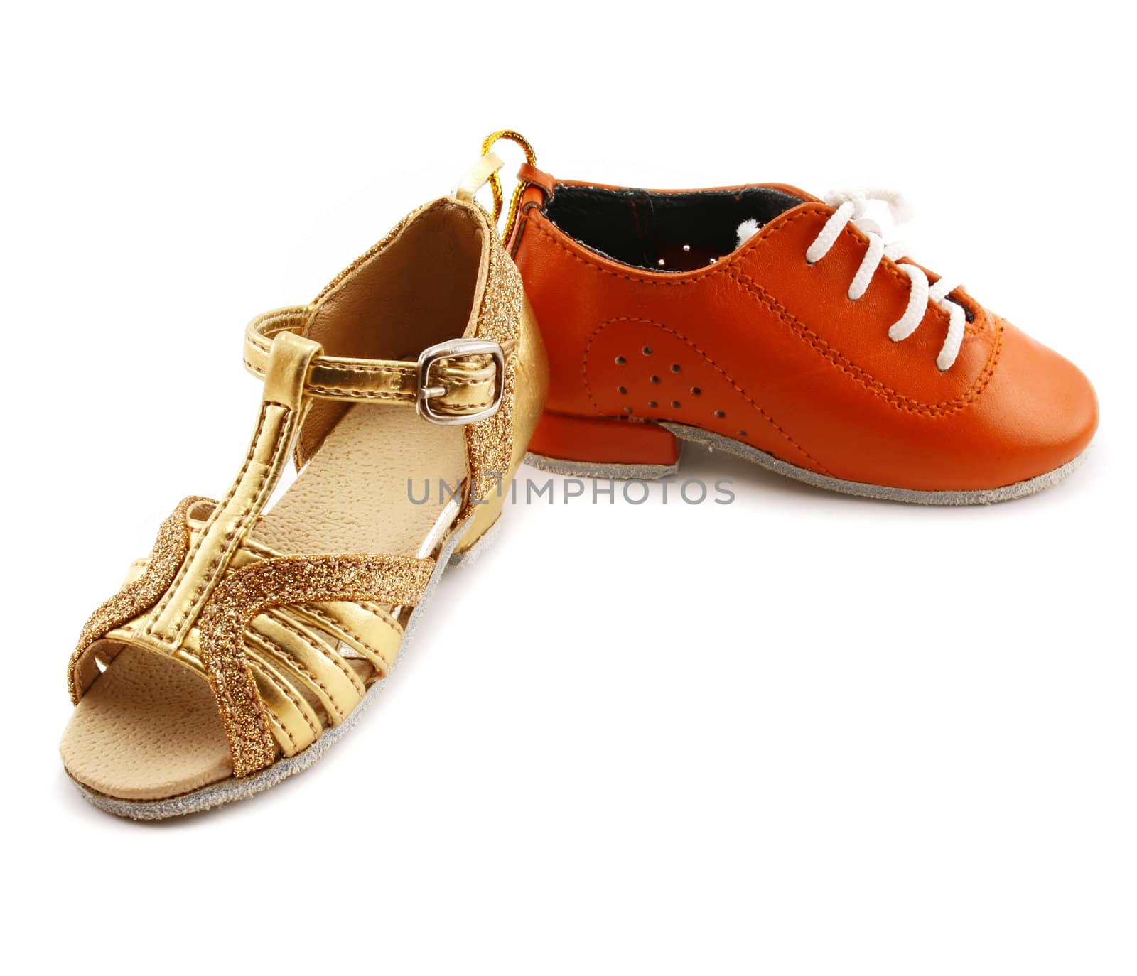 Dancing shoes (men's and woman's) isolated on a white background