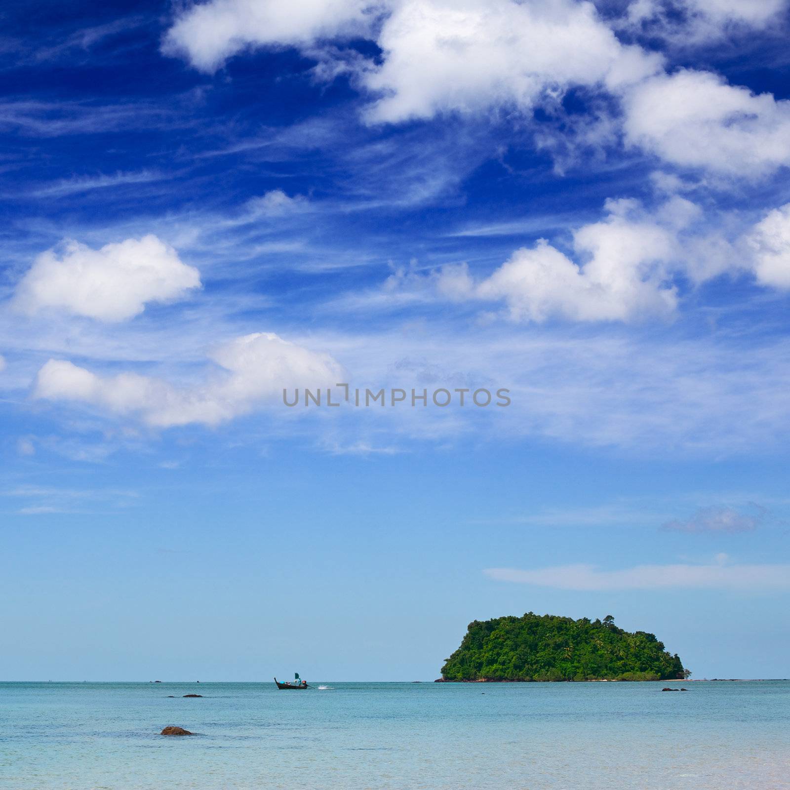 small jungle island in Andaman Sea, Thailand