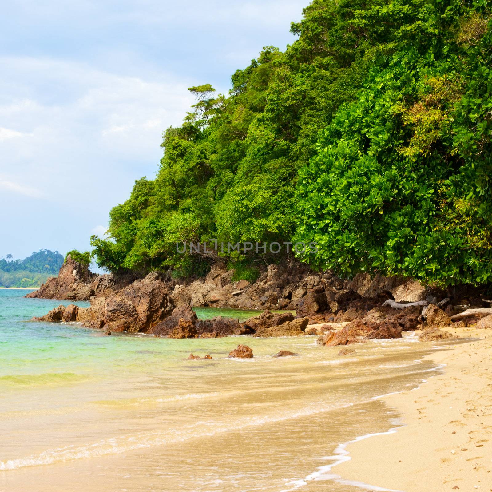 rocky along the beach, Andaman Sea, Thailand