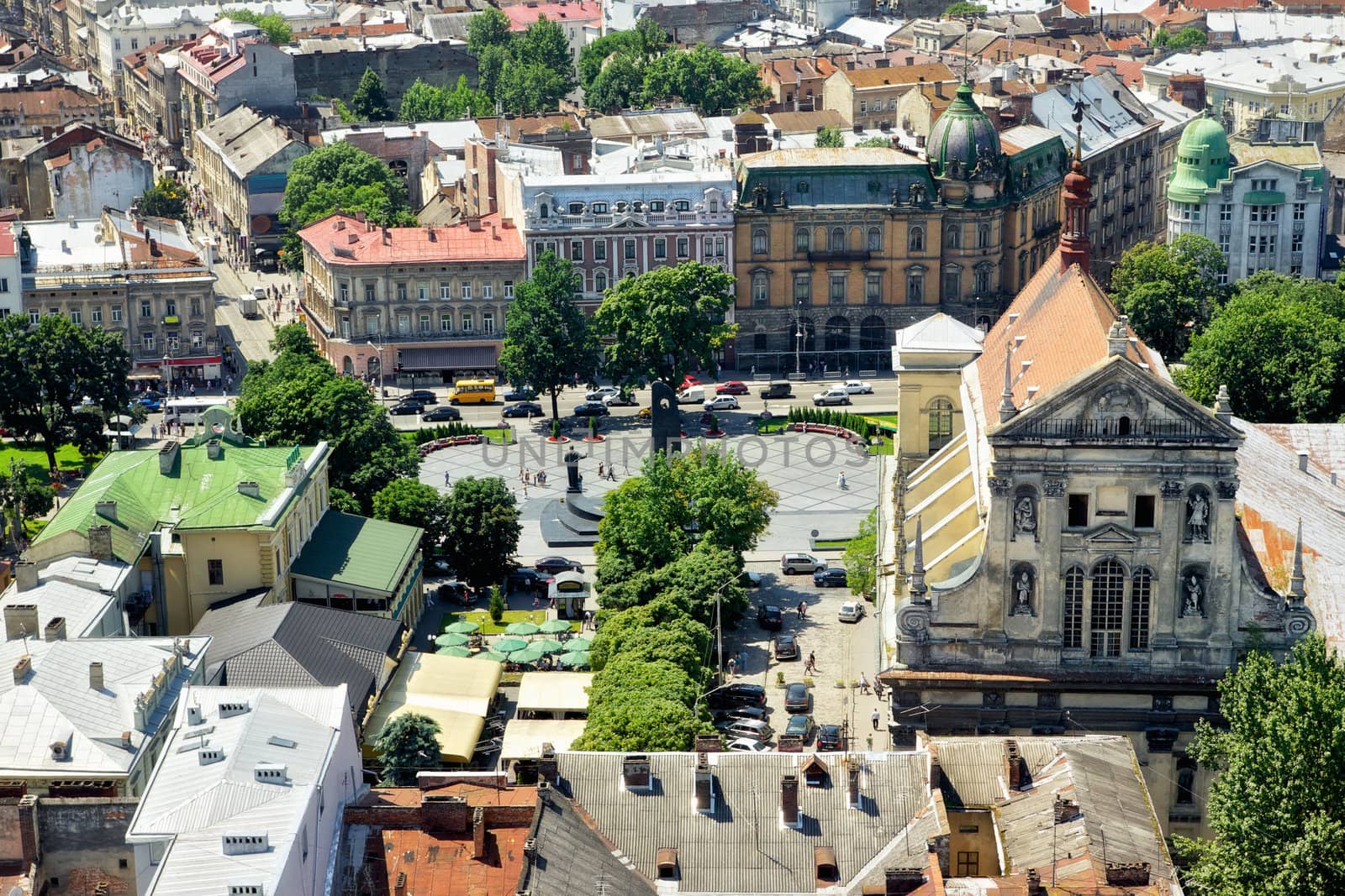 lviv at summer, view from City Hall