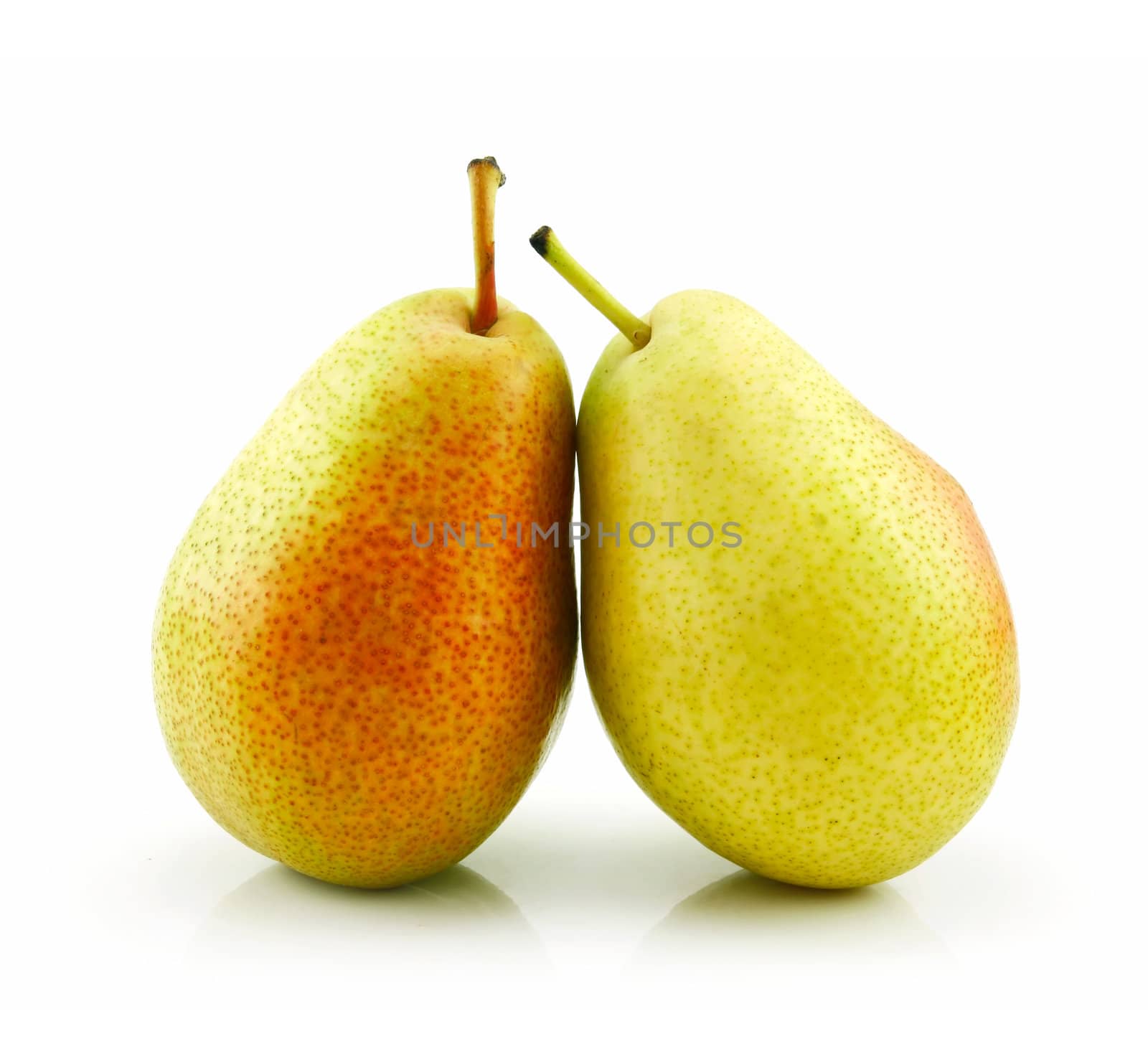 Two Ripe Pears Isolated on White by alphacell