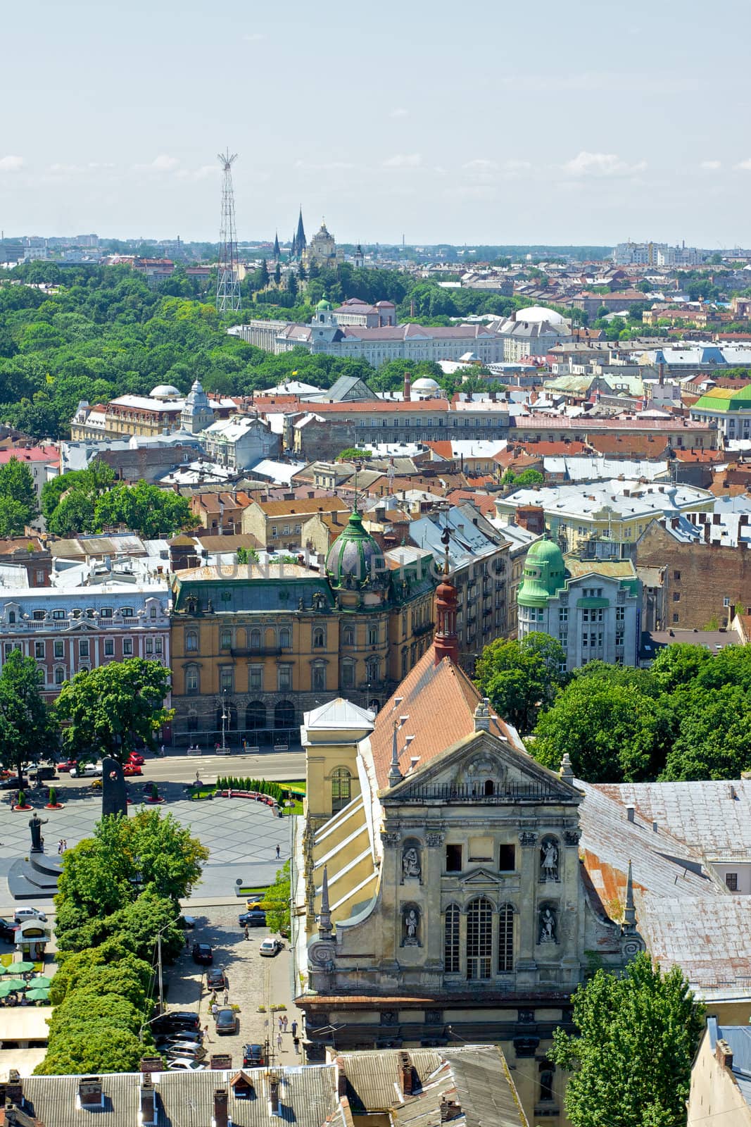 Lviv Aerial View by petr_malyshev