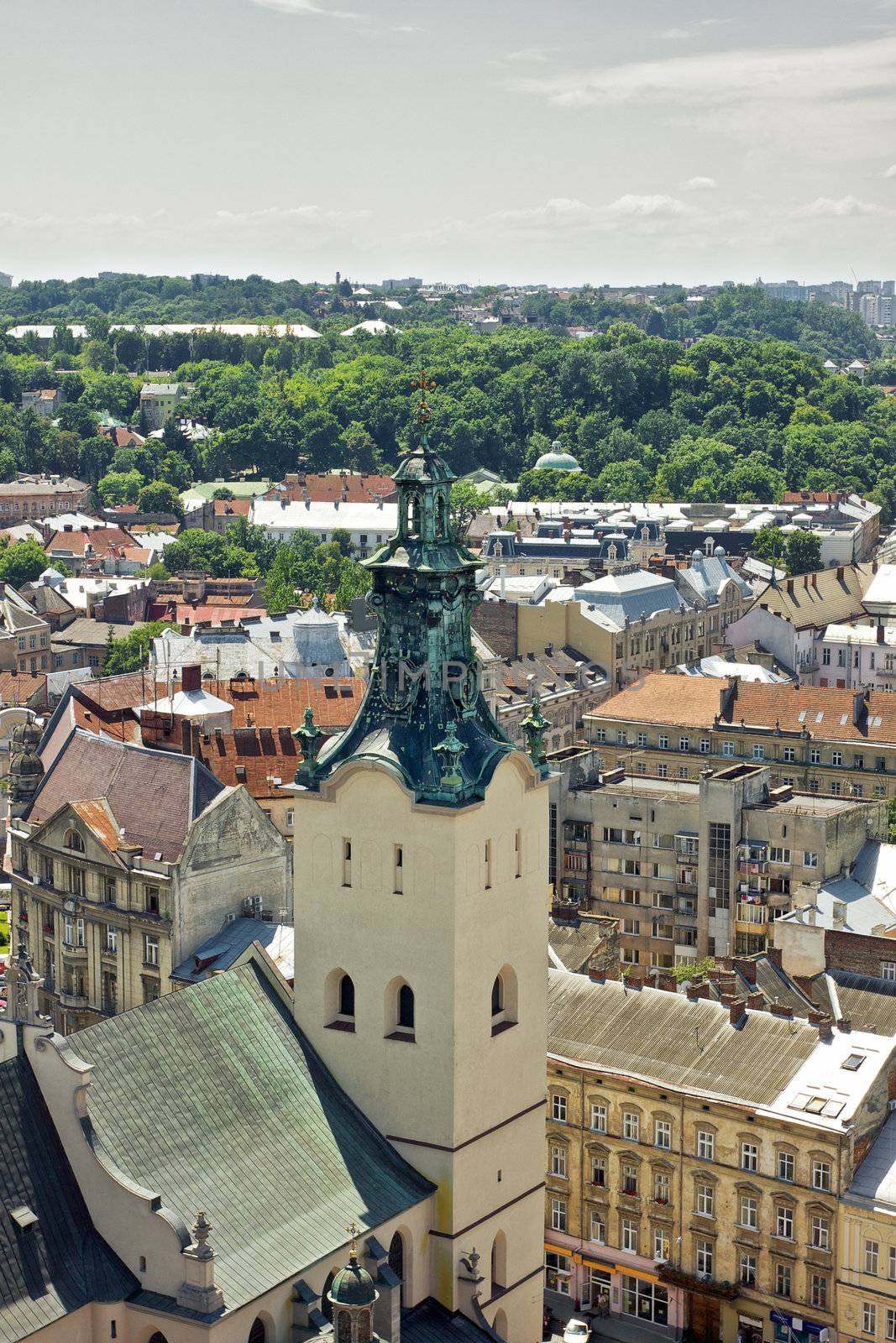 Lviv Aerial View by petr_malyshev