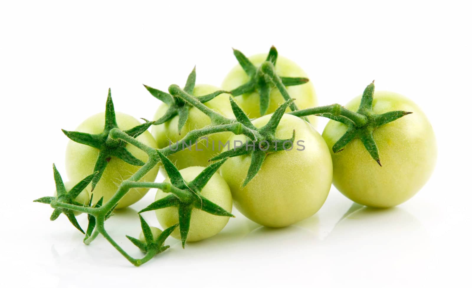 Bunch of Ripe Yellow Tomatoes Isolated on White Background