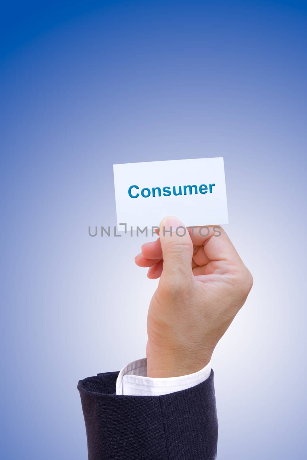hand holding consumer card
