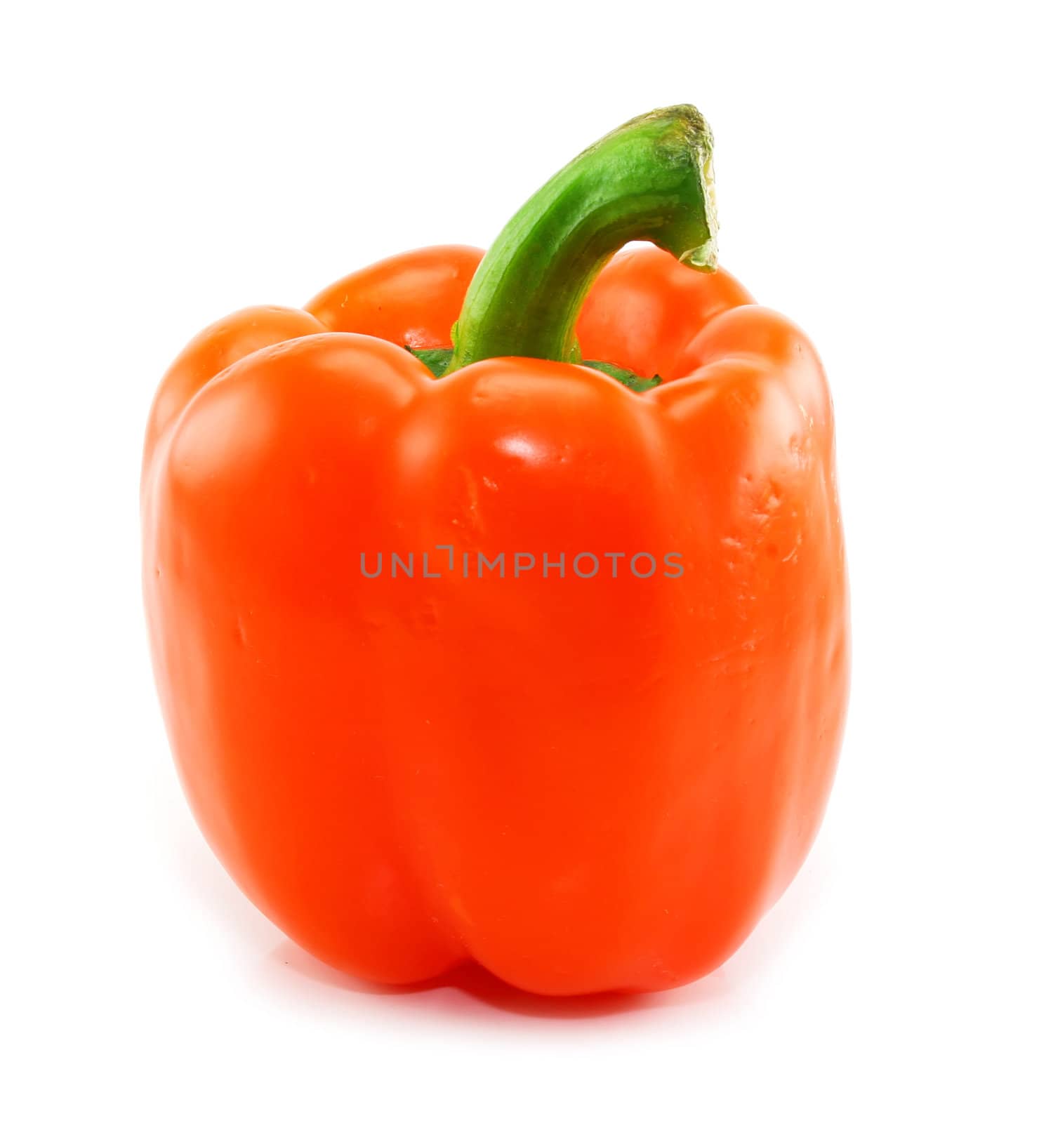 Colored orange paprika isolated on a white background