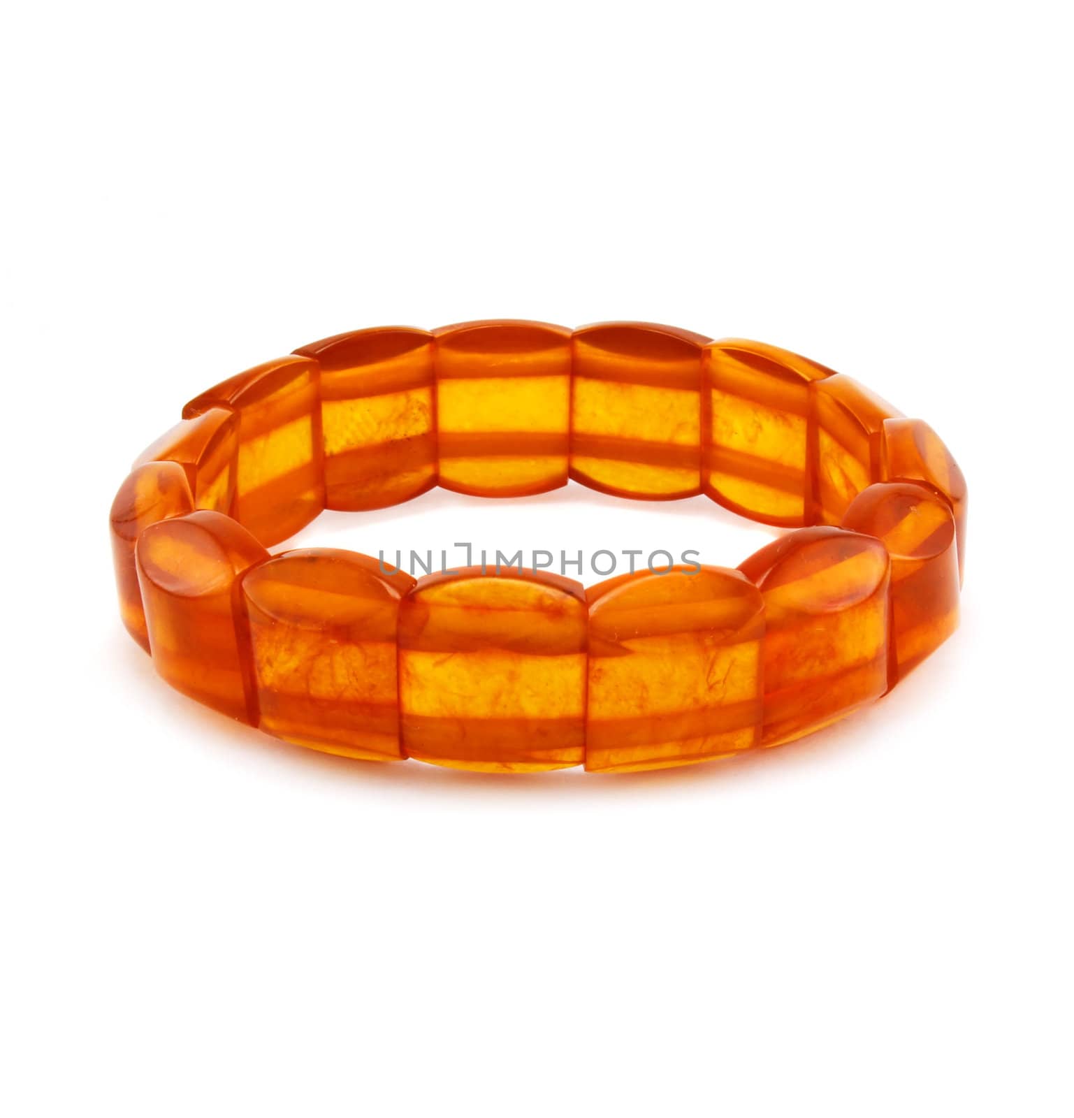 amber bracelet isolated on a white background