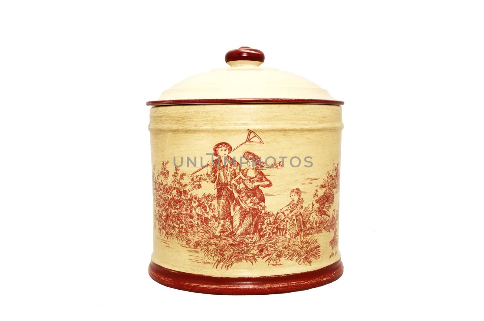 earthenware container for the kitchen on a white background