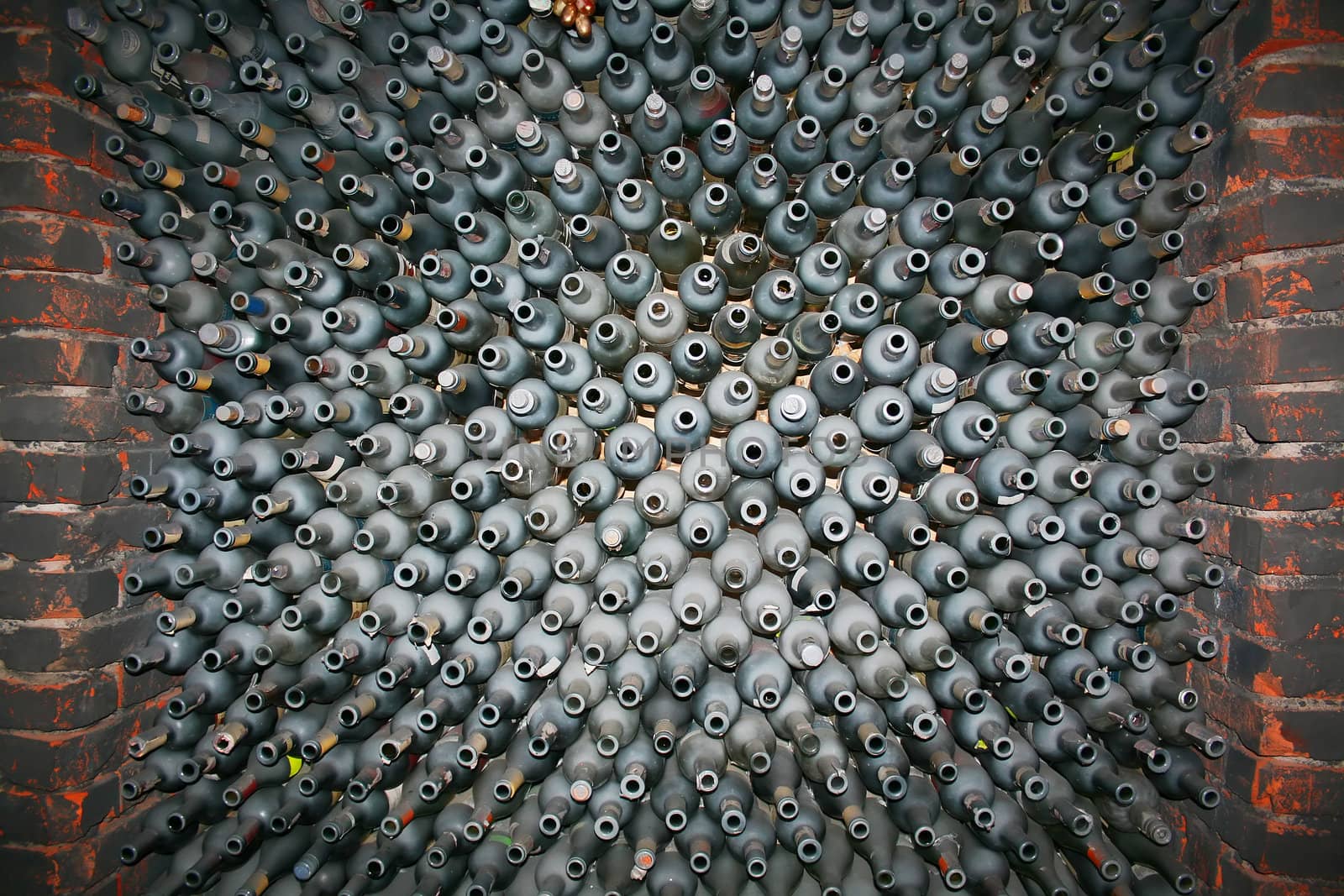 Close up shot of a wine cellar