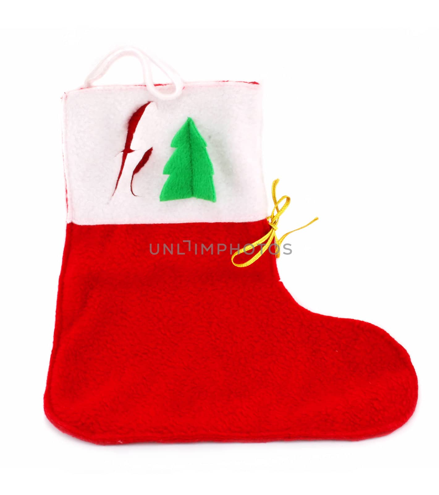 Christmas sock isolated on a white background