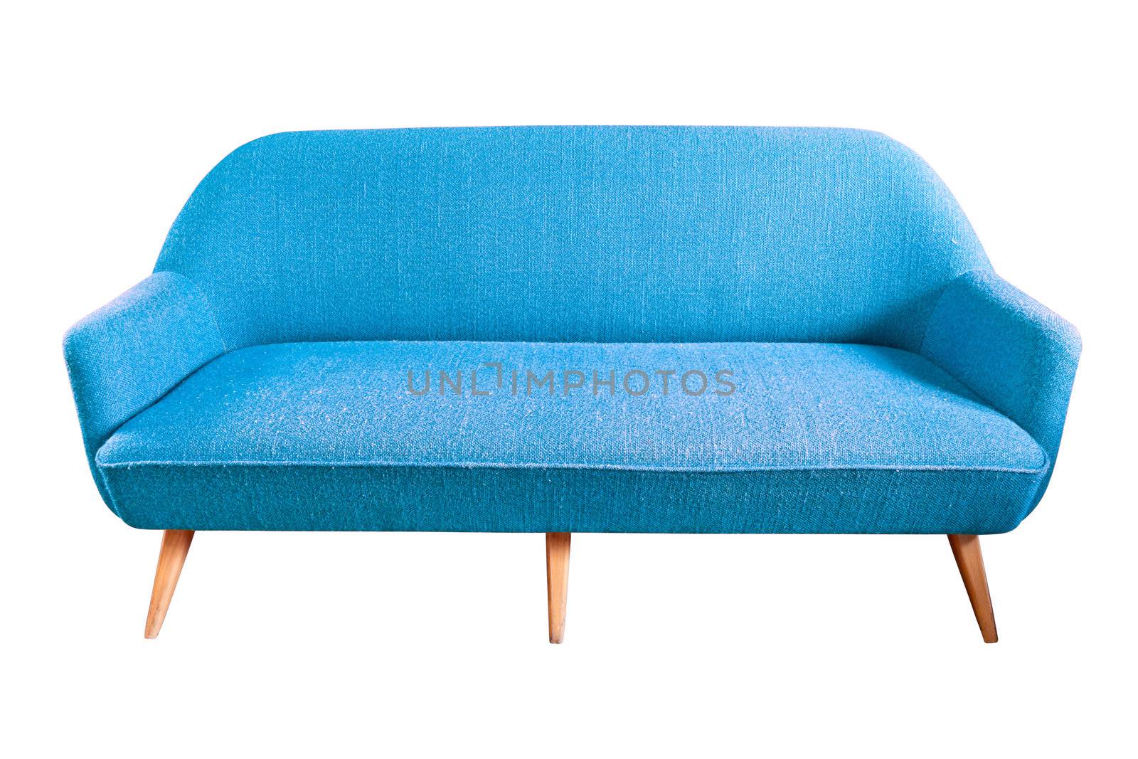 blue sofa isolated with clipping path by tungphoto