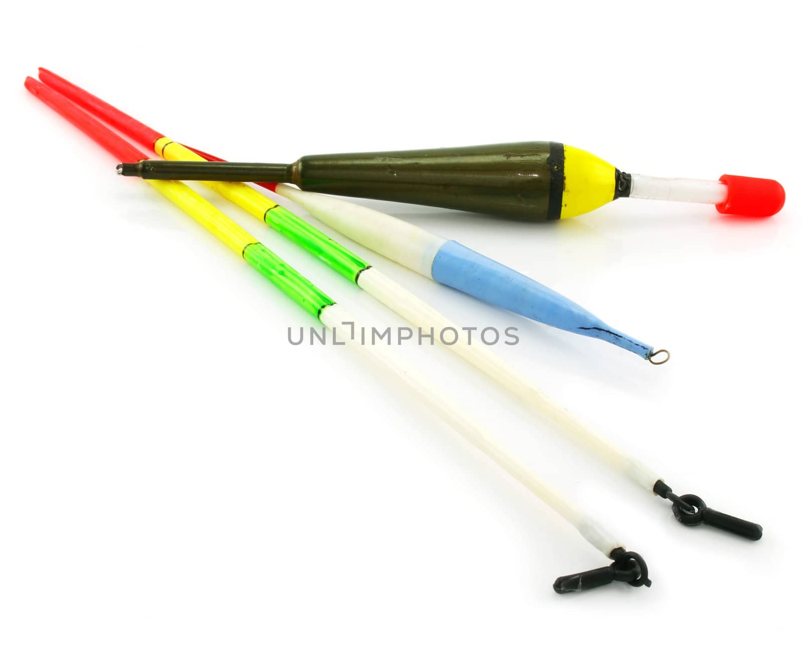Set of colored floats isolated on a white background