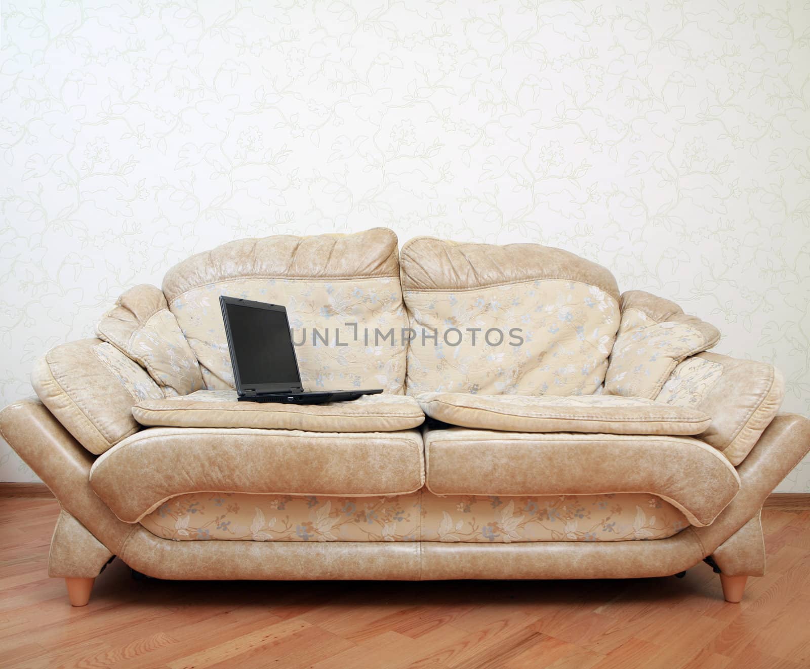 An image of a comfortable light couch
