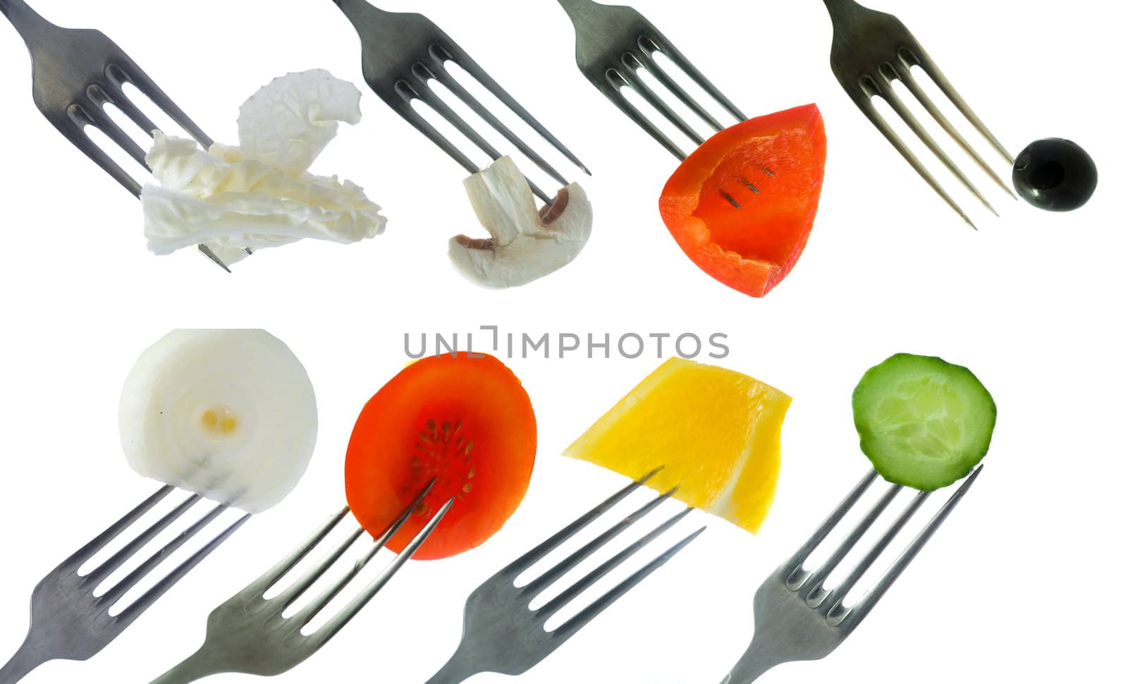 Forks with vegetables by velkol