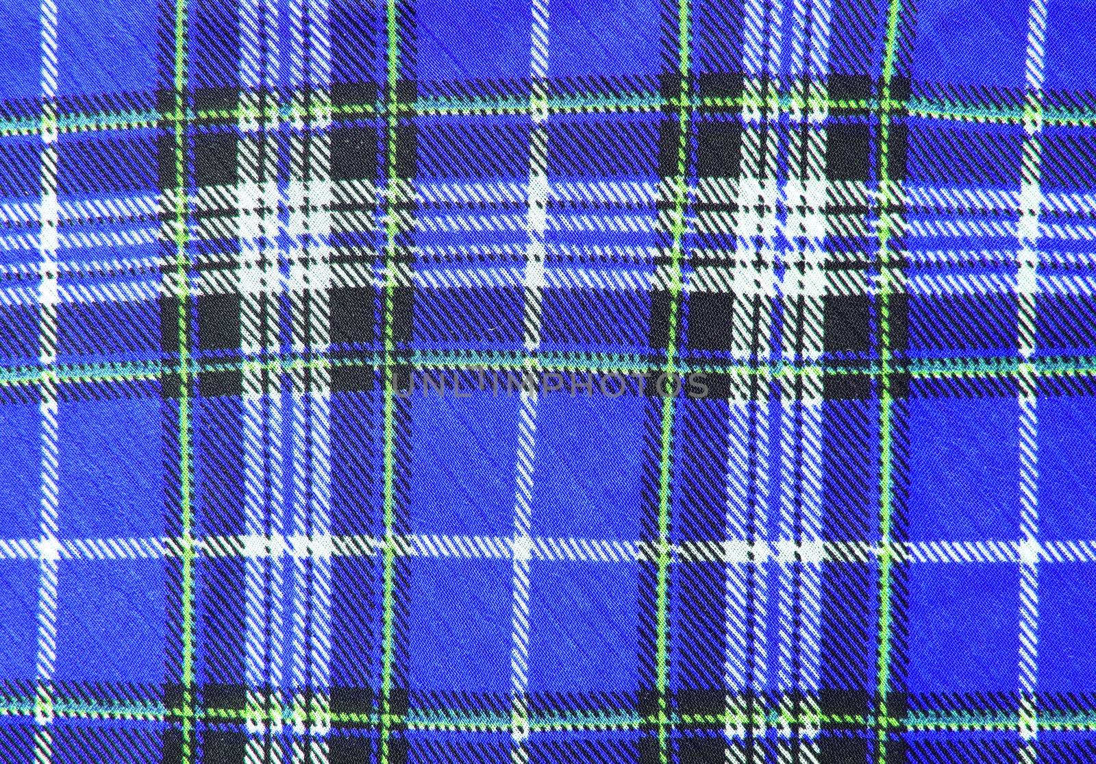 Blue tartan fabric texture 
