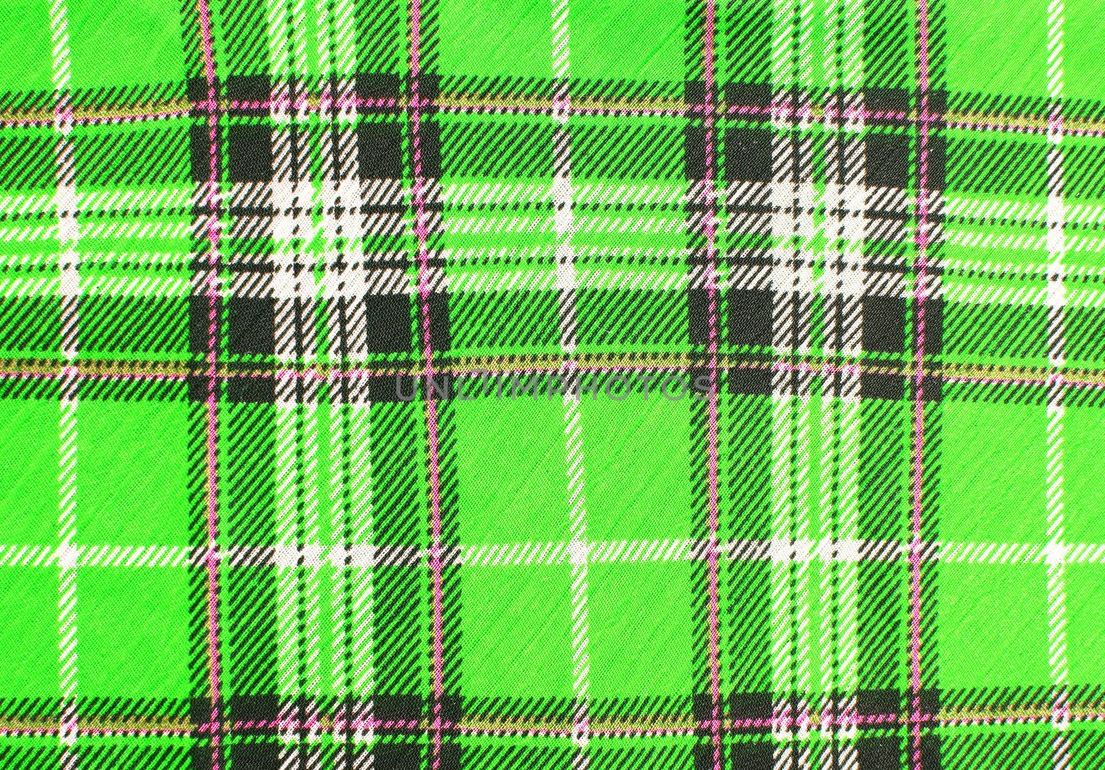 Green tartan fabric texture 