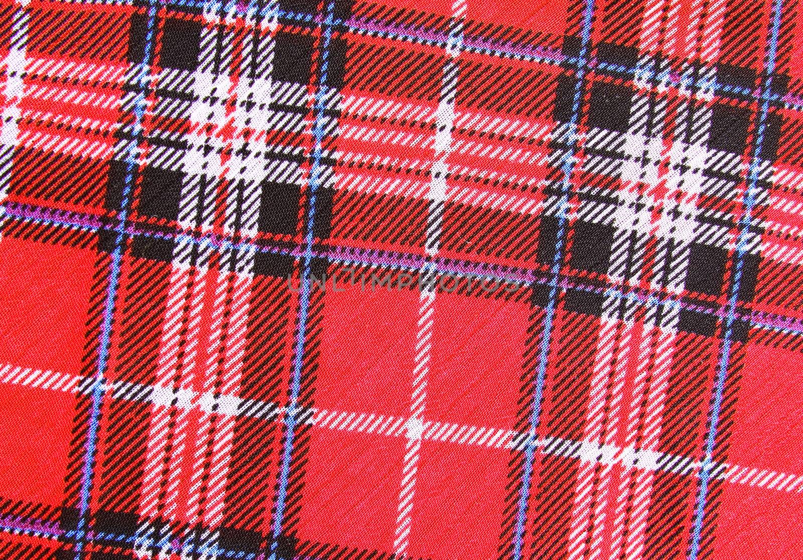 Red tartan fabric texture  by nuchylee