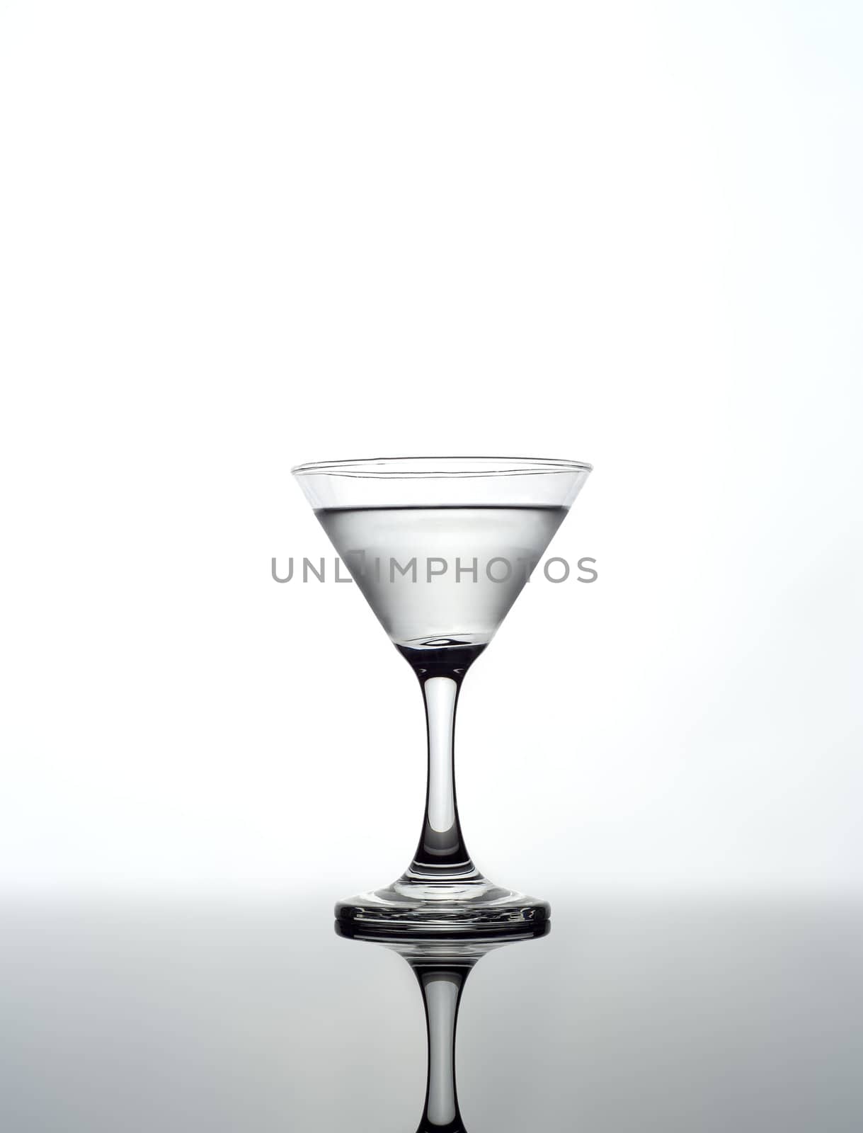 Martini glass on white background