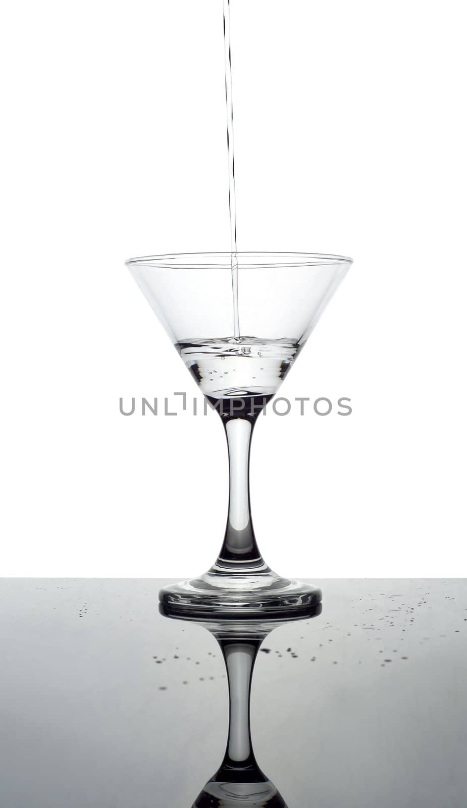 Martini glass on white background