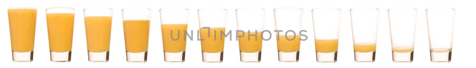 Time Lapse of a glass of Orange juice