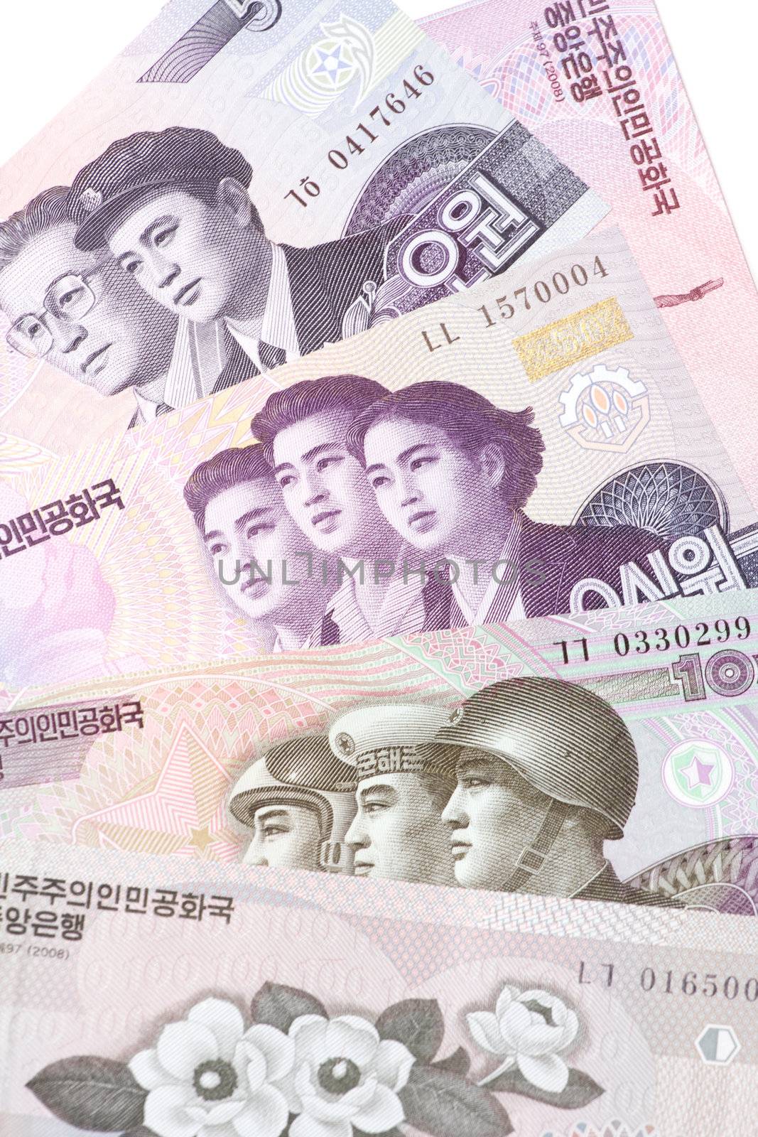 Banknote of North Korea, collage