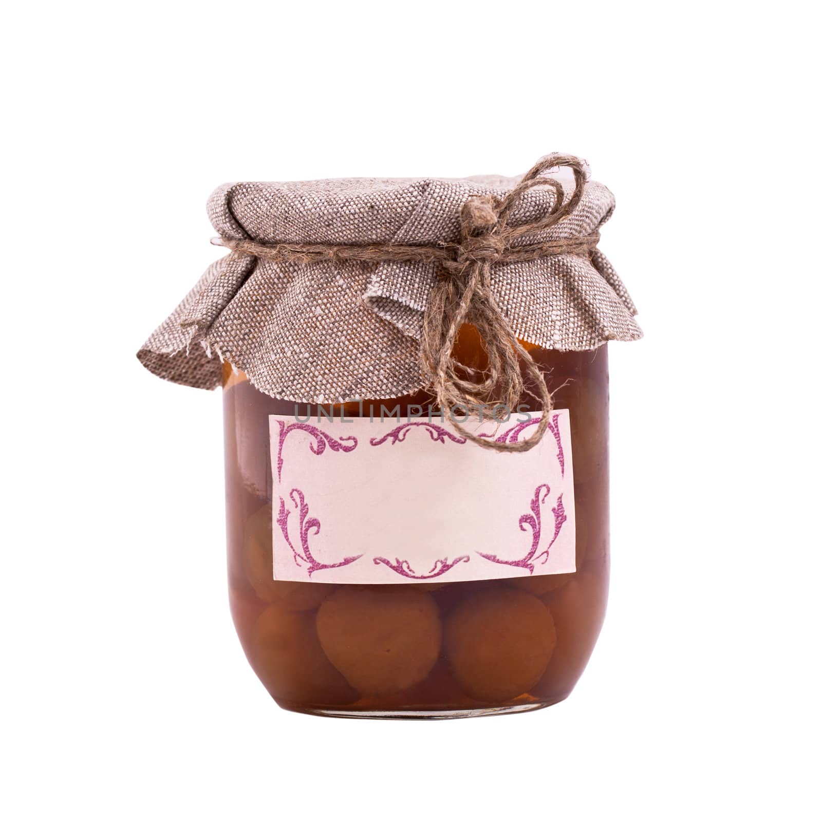 fruit plum jam in a glass jar by gsdonlin