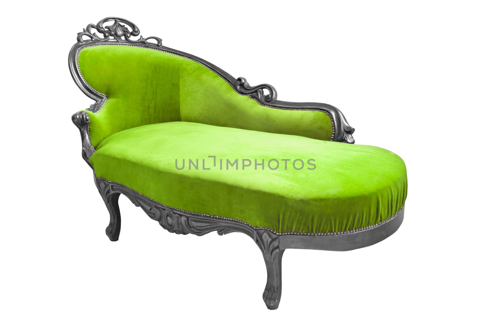 luxury green sofa isolated on white background