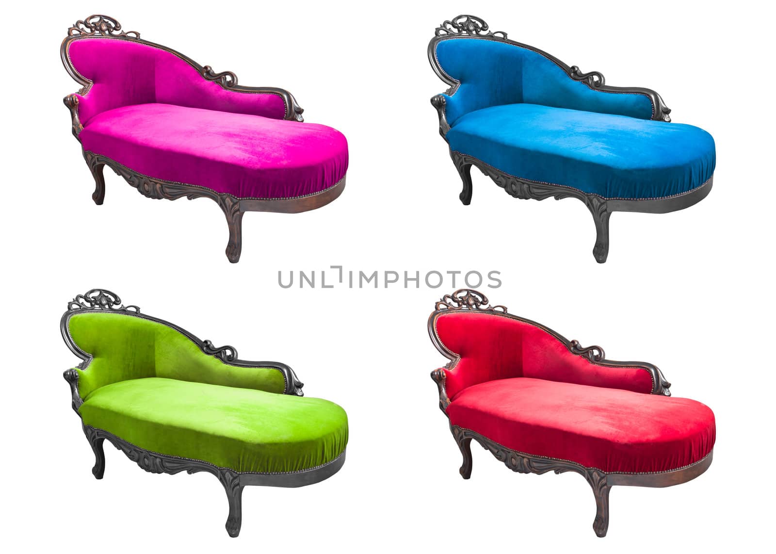 set of luxury armchair isolated