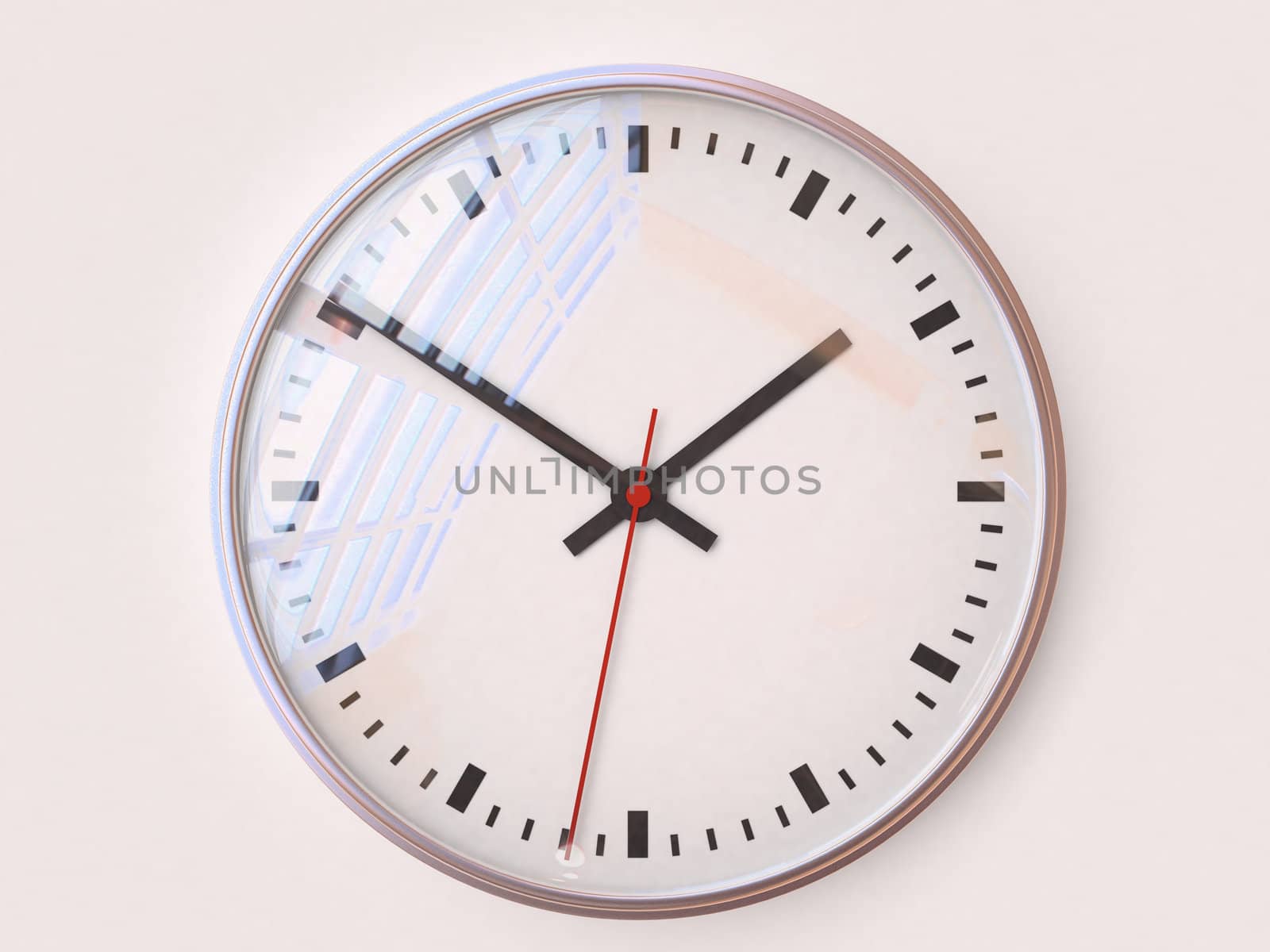 The dial switches clock close-up, 3d image