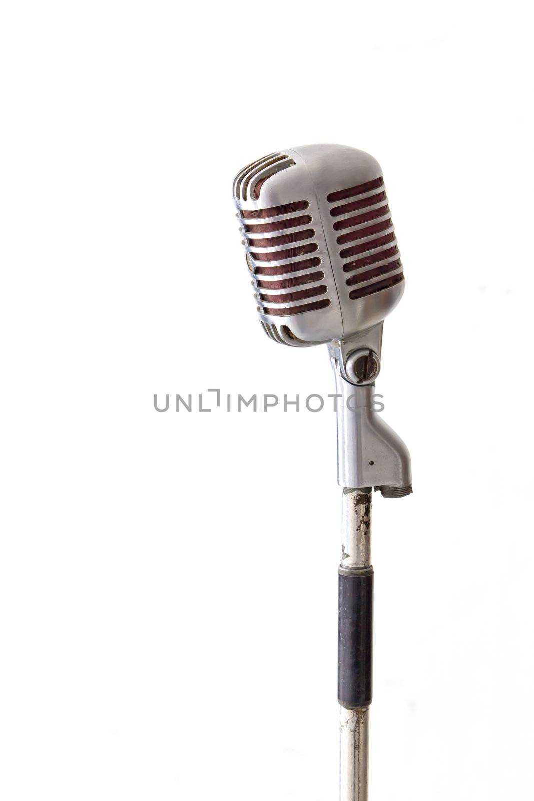 retro chrome microphone isolated by tungphoto
