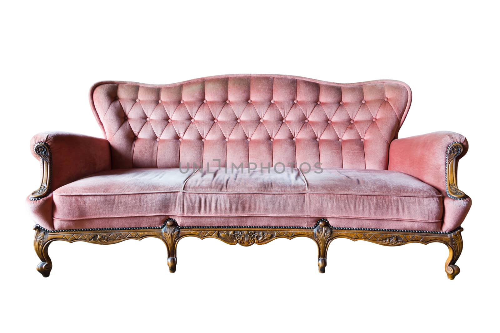 vintage luxury armchair isolated with clipping path