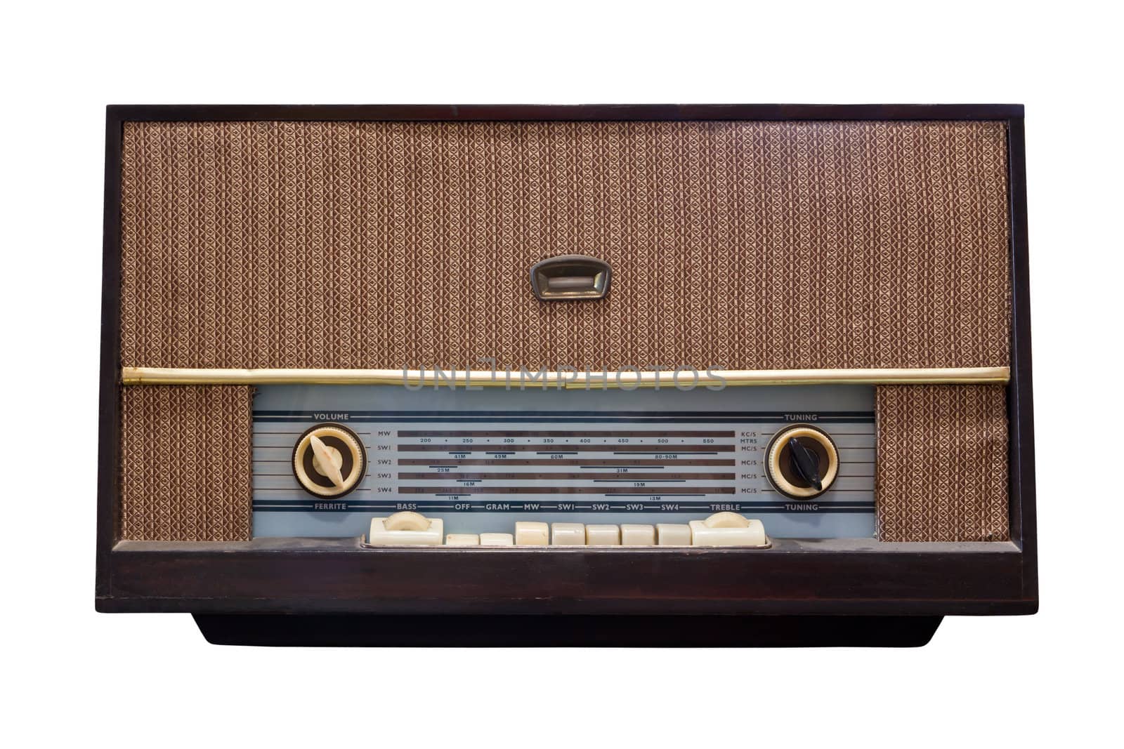 vintage radio isolated on white background