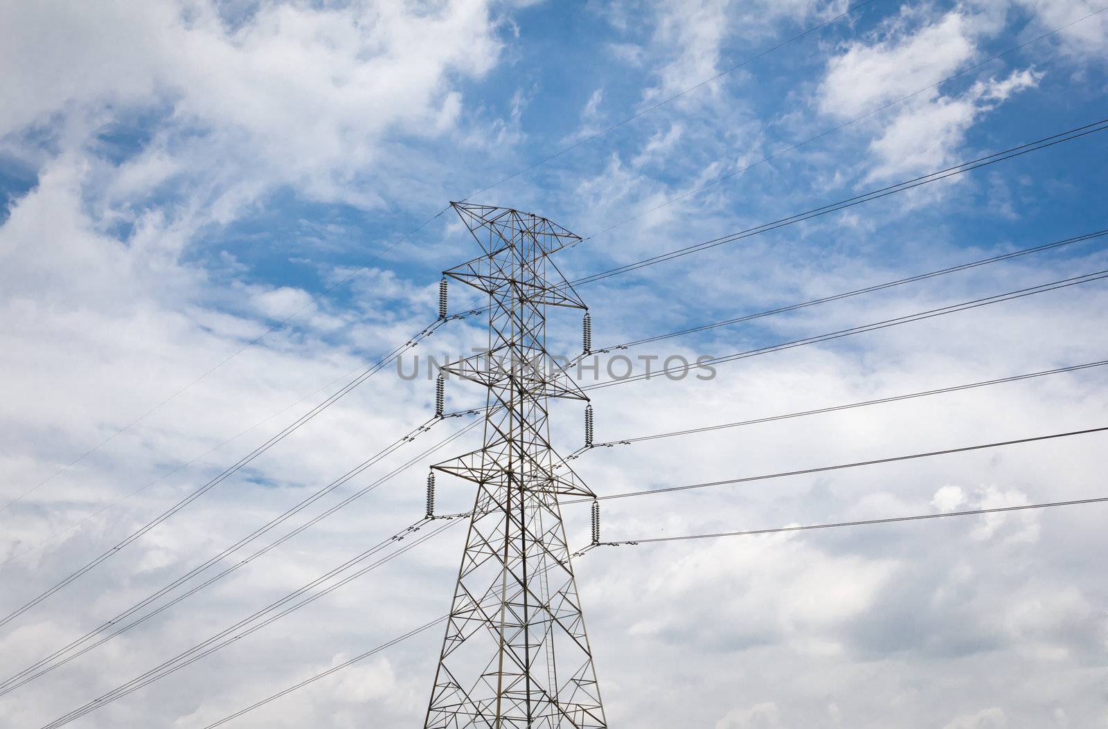 electricity high voltage pylon by tungphoto