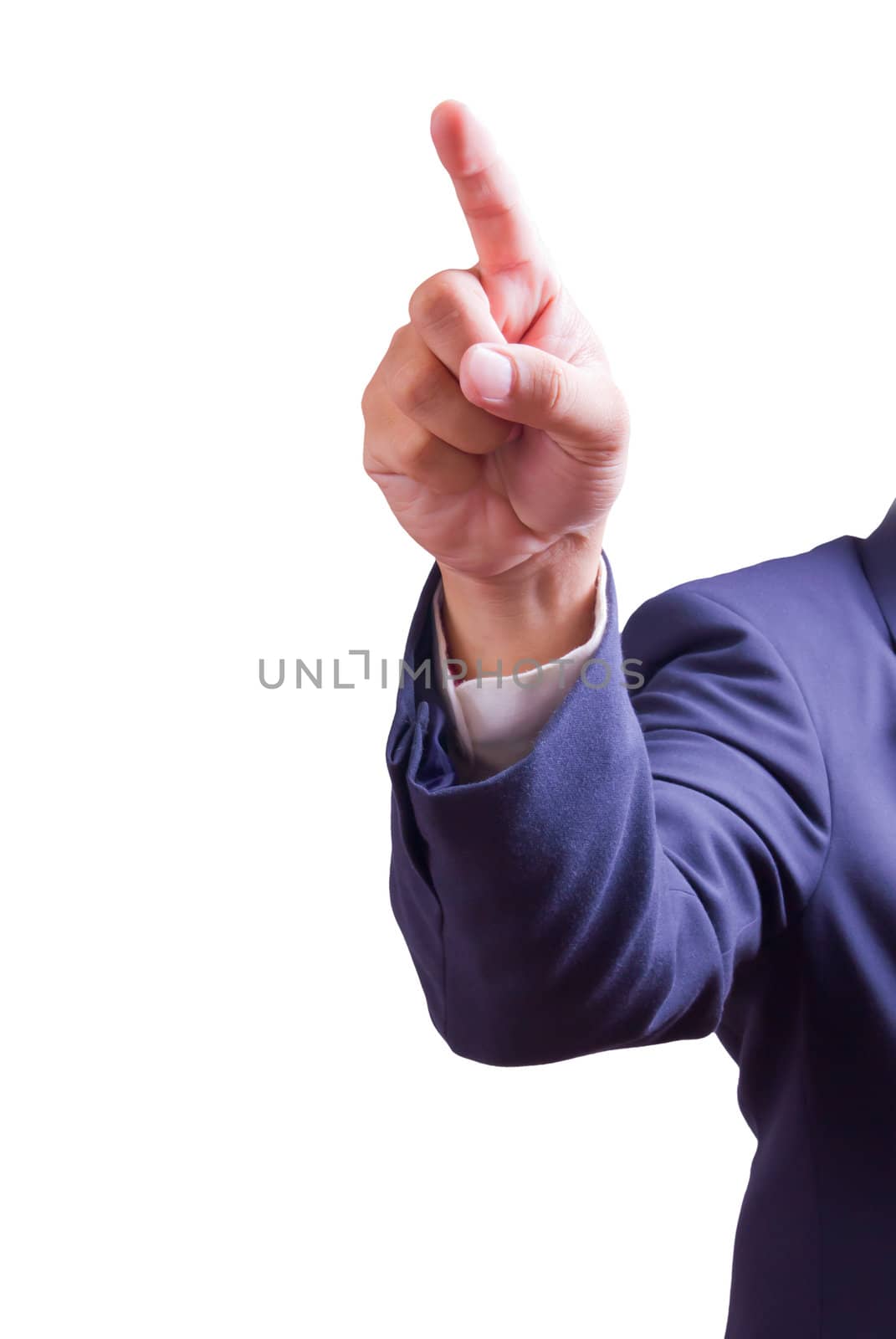 business man hand pointing finger isolated by tungphoto