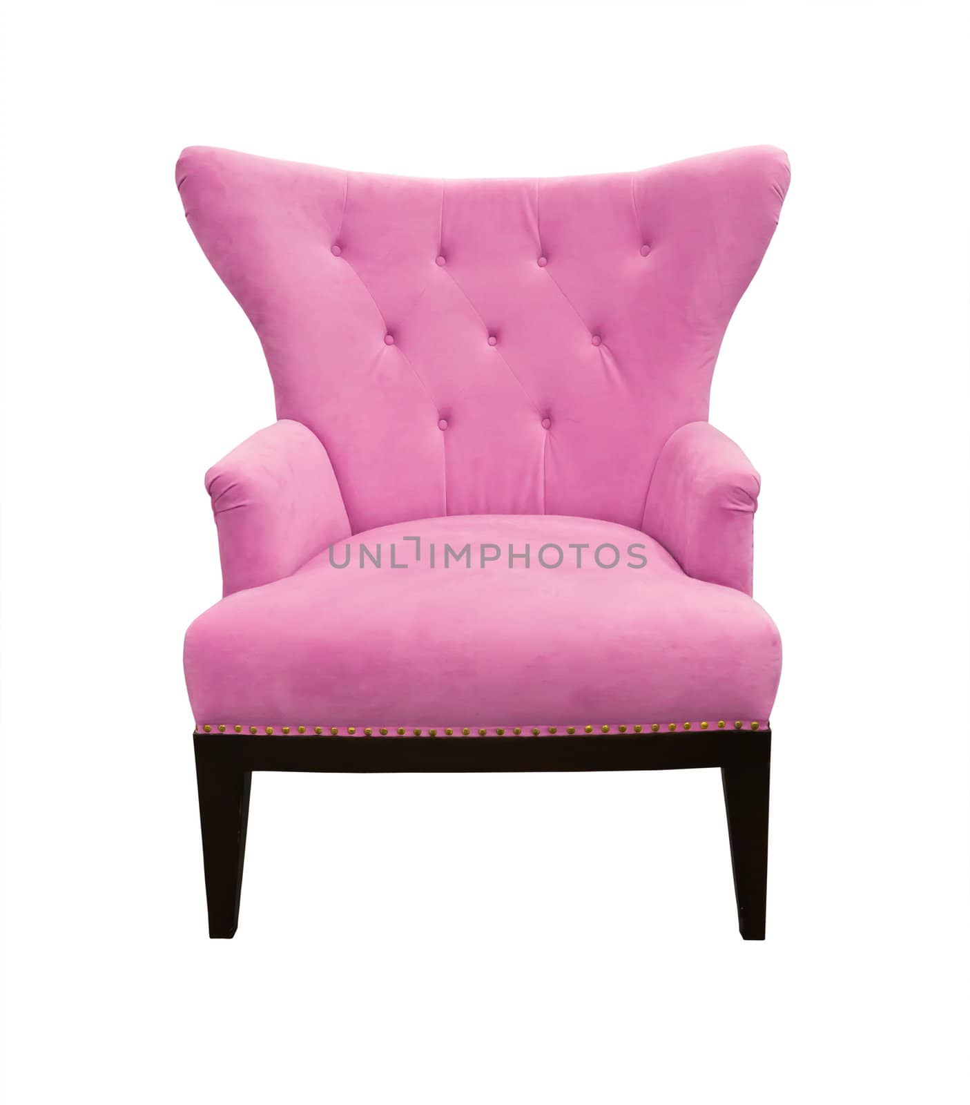 pink sofa isolated on white background