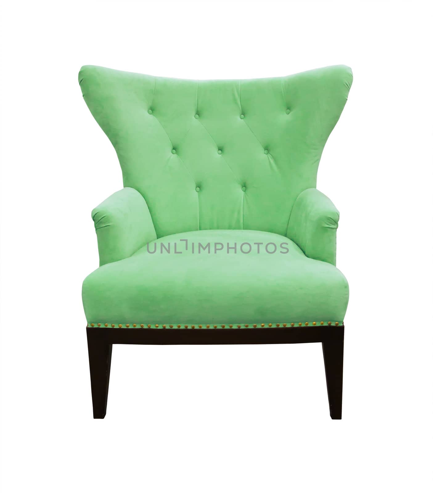 green sofa isolated on white background